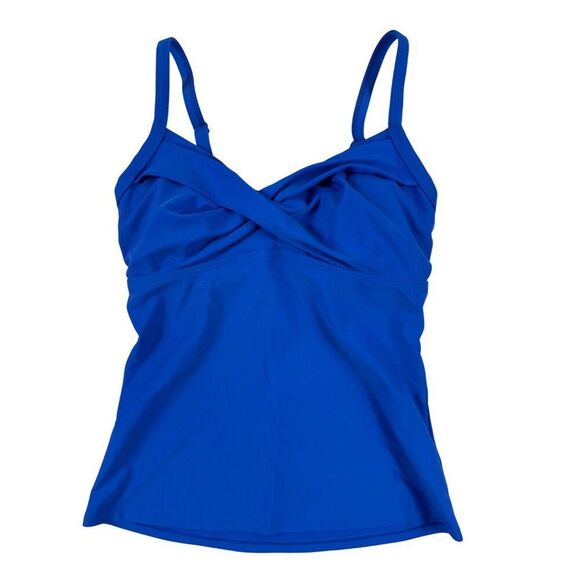 Athleta Twist Up Underwire Convertible Tankini Top Caspian Blue 32D/32DD Swim - Picture 1 of 7